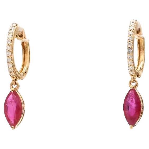 Early 21st Century 1.02 Cts Natural ruby earring in 18k gold For Sale - Image 5 of 18