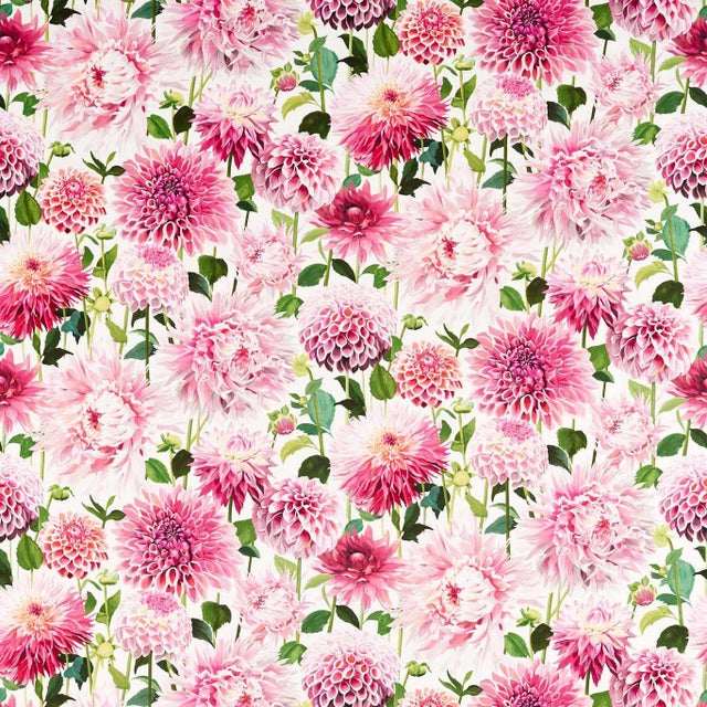 Harlequin Dahlia Fabric in Blossom/Emerald/New Beginnings For Sale