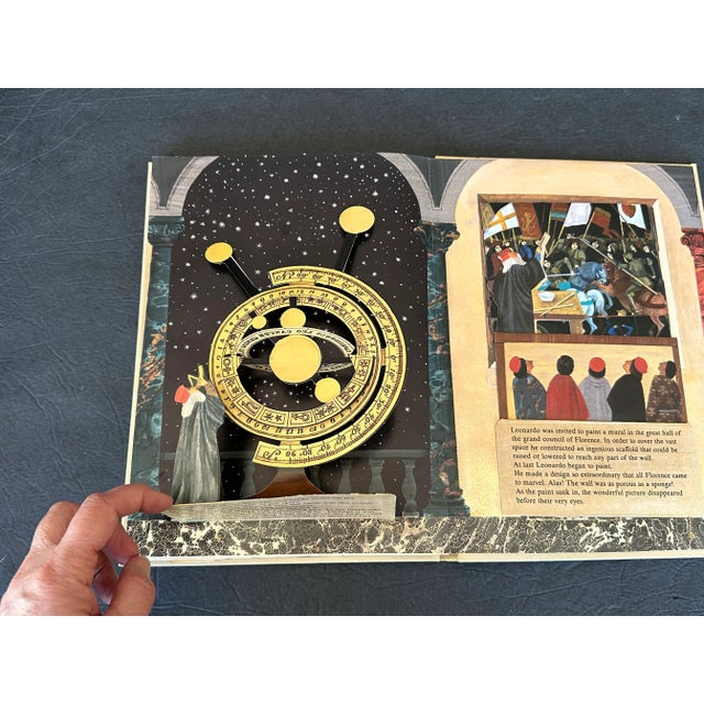 Tan Leonardo Da Vinci Pop Up Art Book For Sale - Image 8 of 11