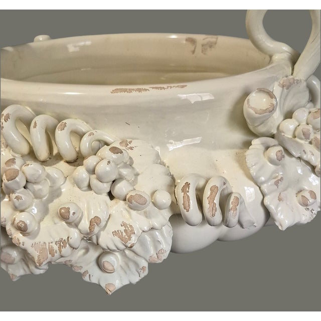 Tuscan Italian Ceramiche i.m.a Grape Vine Center Piece Bowl Cache Pot Planter For Sale - Image 4 of 17