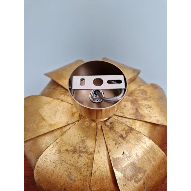 Floral Wall Sconce in Gilded Metal, Italy, 1970s For Sale - Image 14 of 15