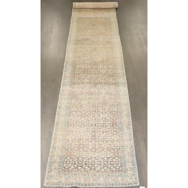 Ivory Long Antique Zabihi Collection Persian Malayer Runner - 3'3" x 26' For Sale - Image 8 of 11