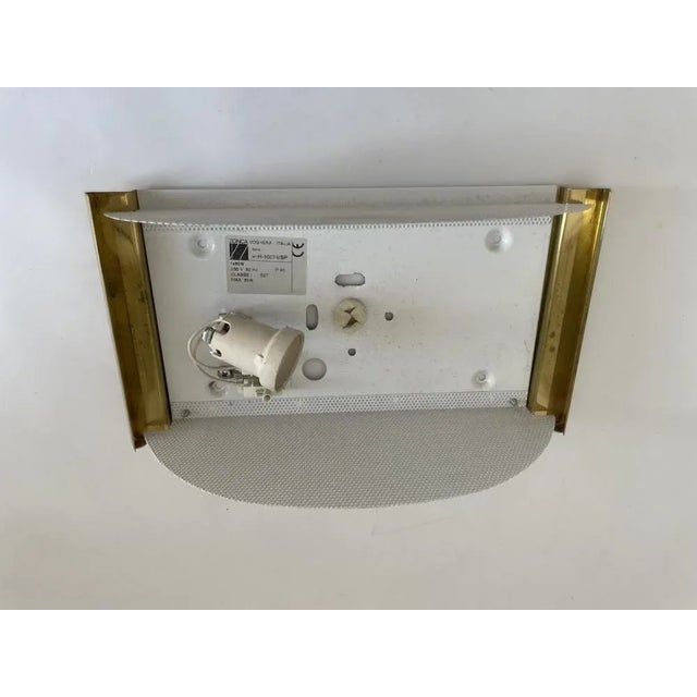 Gold Italian Opaque Glass and Guilt Metal Wall Lamp, 1980s For Sale - Image 8 of 9