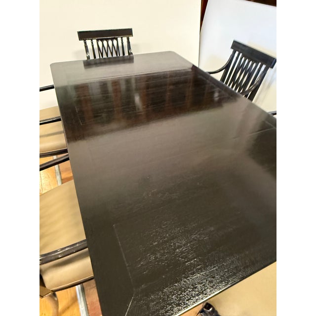 Black Rose Tarlow Pickwick Table + Set of Six Pope Arm Chairs, Set For Sale - Image 8 of 12