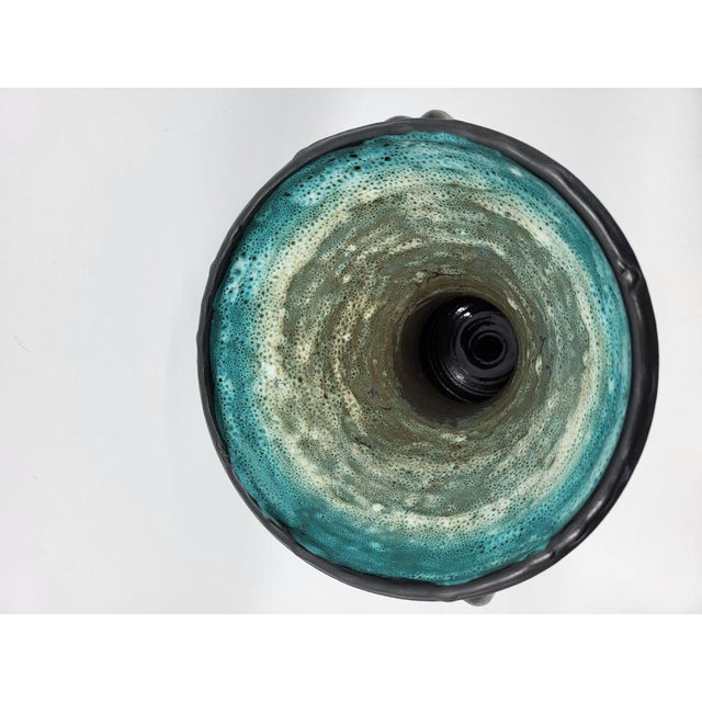 French Ear Vase in Black Ceramic by Jean Austruy, 1950 For Sale - Image 11 of 17