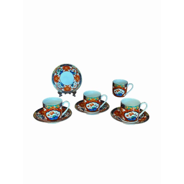 1970s Hand-Painted Dai Ichi Toki Imari Espresso Cups and Saucers - 8 Pieces For Sale - Image 12 of 12