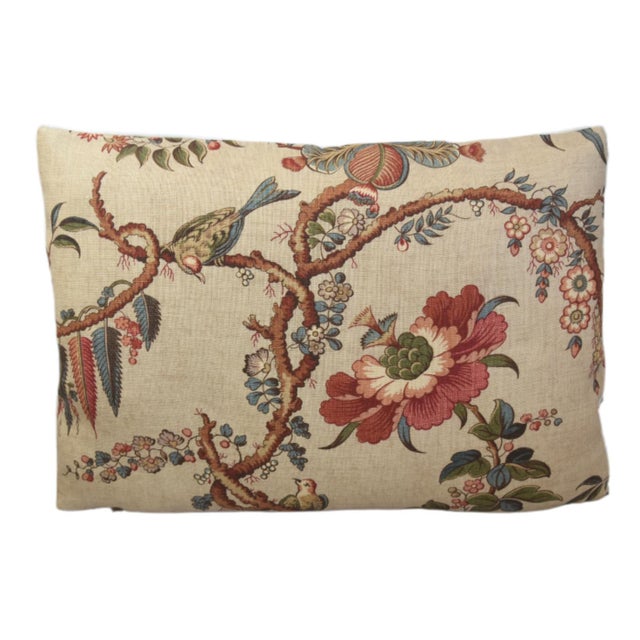 Custom-tailored designer pillow in Lee Jofa "Kitley", an exclusive David Easton design depicting a wonderful botanical,...