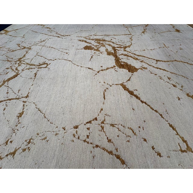 Rh Lakshmi Wool Rug – 10' × 14' Cream / Bronze | Hand-Knotted Himalayan Wool & Jute | Made in Nepal For Sale - Image 16 of 18