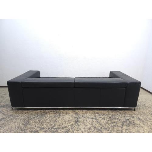 Animal Skin Boston Sofa in Black Leather from Who's Perfect For Sale - Image 7 of 14