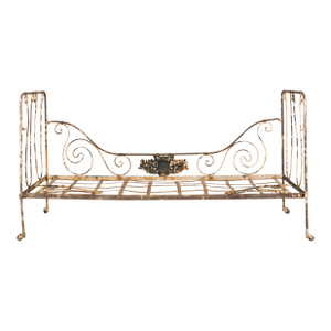 19th Century French Napoleon III Wrought Iron Painted Outdoor Daybed