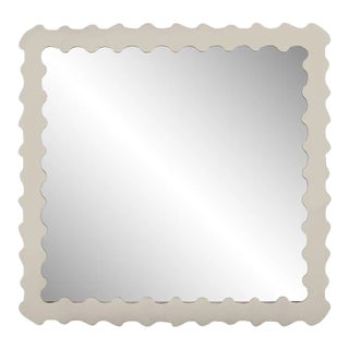 Fleur Home Audubon Bamboo Square Mirror in Useful Gray, 30x30 For Sale