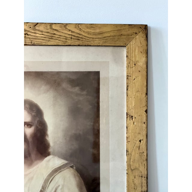 Antique Heinrich Hofmann “Christ” Religious Print in Gilt Faux Bois Frame, C. 1895 For Sale In New York - Image 6 of 13