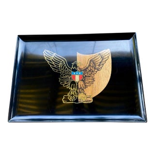Vintage Couroc Bicentennial Eagle Tray – Patriotic American Shield Inlay – Monterey California For Sale
