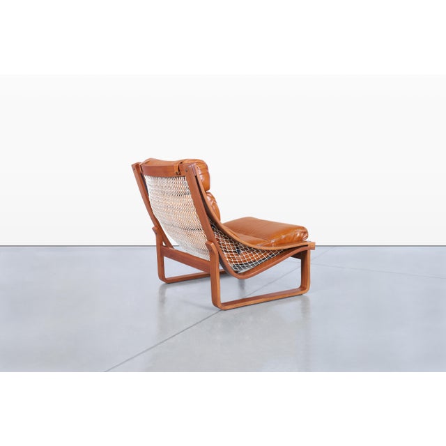 Vintage Leather and Teak T4 Lounge Chairs by Fred Lowen for Tessa For Sale - Image 11 of 14