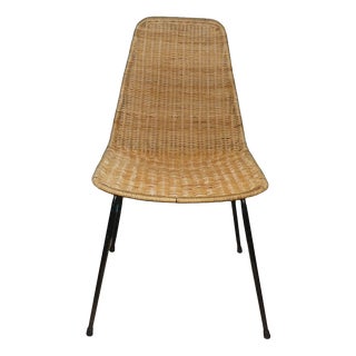 Basket Chair in Rattan and Metal from Gian Franco Legler, 1950s For Sale