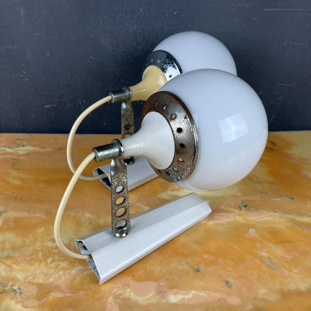 Mid-Century Itlian White Sconces by Targetti Sankey, 1960s Set of 2 For Sale - Image 6 of 15