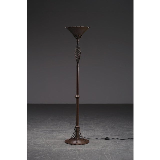 Art Nouveau Wrought Iron Standing Lamp For Sale - Image 13 of 15