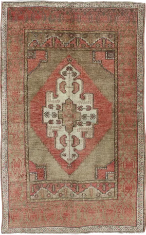 Keivan Woven Arts, En-141924, Vintage Mid-Century Turkish Oushak Rug - 3′7″ × 6′1″