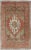 Vintage Mid-Century Turkish Oushak Rug With Olive Green and Soft Red 3′7″ × 6′1″ For Sale