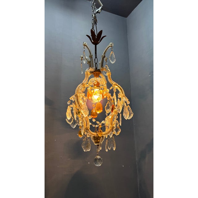 Crystal Maria Teresa Light Pendant, 1950s For Sale - Image 4 of 12