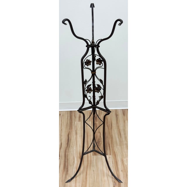 Gothic Vintage Art Nouveau Wrought Iron Stand For Sale - Image 3 of 8