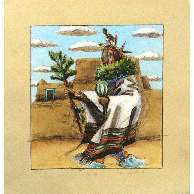 Larry Fodor "Tsitoto" 1987 Hand Signed Southwestern Art Lithograph For Sale