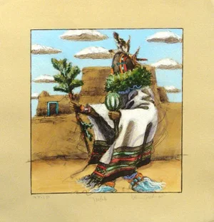 Larry Fodor "Tsitoto" 1987 Hand Signed Southwestern Art Lithograph