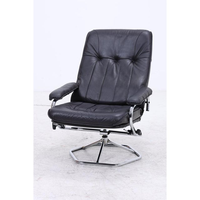 2000 - 2009 Set of Mid-Century Leather Lounge Chair and Ottoman from Unico For Sale - Image 5 of 18