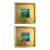 "Blue Sky" Pair of Framed Mini Paintings by Jessalin Beutler For Sale
