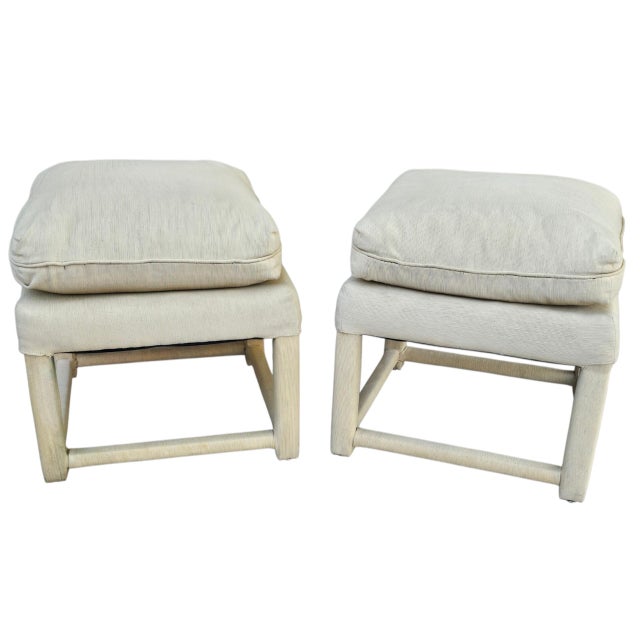 Pair of Milo Baughman Attributed Square Ottoman Benches, 1970s A stylish and versatile pair of 1970s square ottomans...