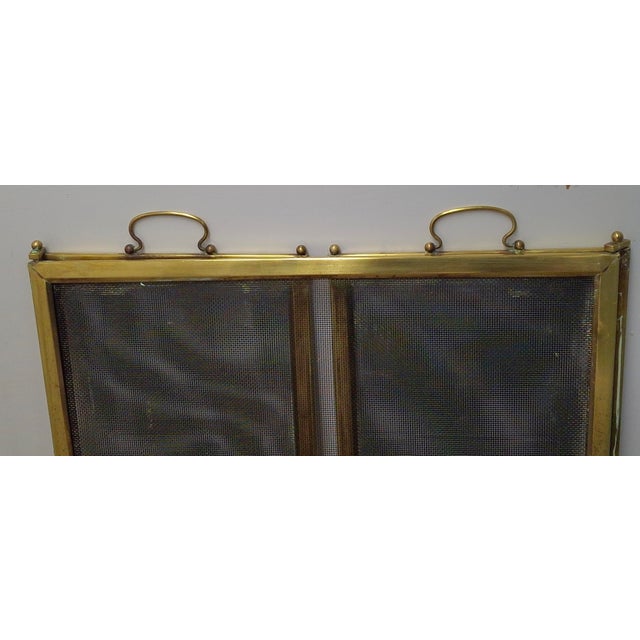 Metal Victorian Solid Brass and Wire Mesh Fire Screen , Circa 1880s For Sale - Image 7 of 11