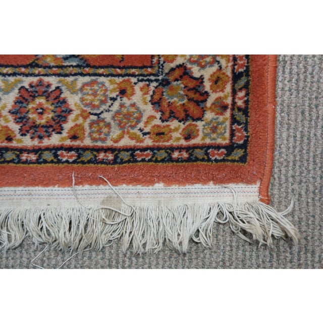 Vintage Belgian Oriental 100% Wool Floral Rug Runner Carpet Mat 33" X 63" For Sale - Image 4 of 12