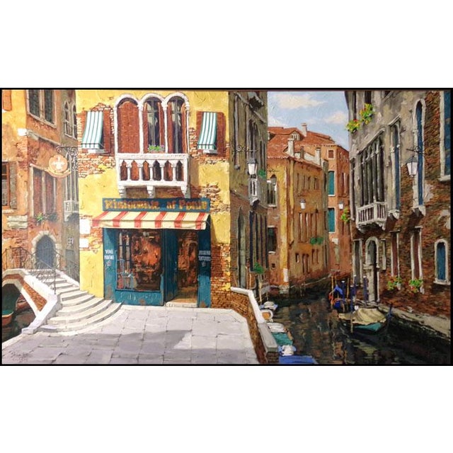 "Ristorante" by Viktor Shvaiko Original limited edition serigraph on canvas, hand embellished This piece is hand signed by...
