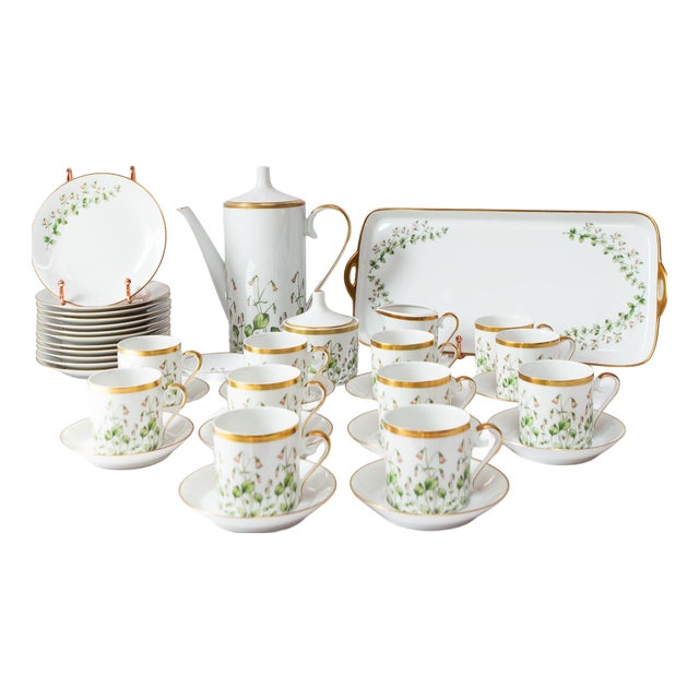 Linnaea Borealis Porcelain Coffee Set from Hackefors, 1970, Set of 38 For Sale