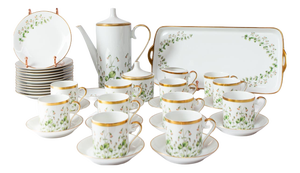 Linnaea Borealis Porcelain Coffee Set from Hackefors, 1970, Set of 38