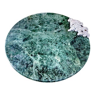 Vintage Green Marble Charcuterie Board For Sale