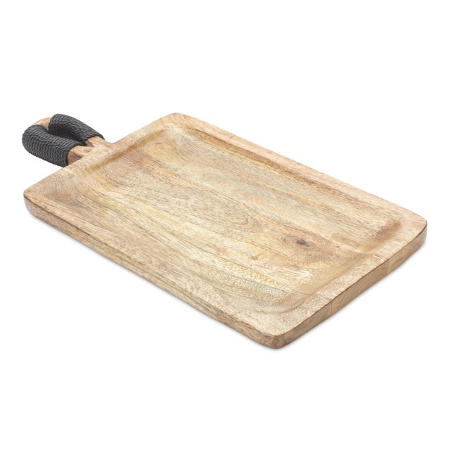 Add a touch of rustic charm to your home with this set of Mango Wood Decorative Trays. Designed in a stylish cutting board...