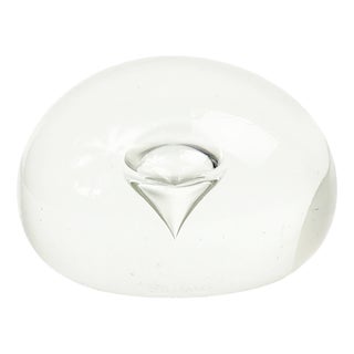 Transparent Murano Glass Paperweight by Alfredo Barbini, Italy, 1970s For Sale