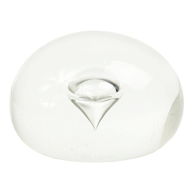 Transparent Murano Glass Paperweight by Alfredo Barbini, Italy, 1970s For Sale