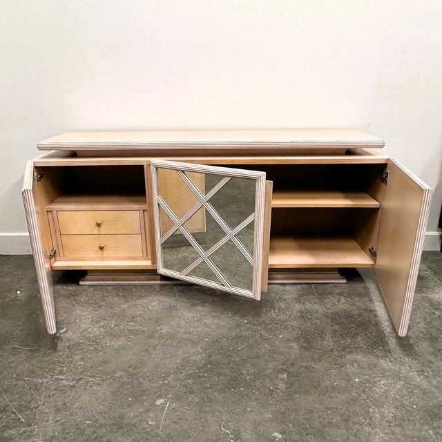 Soft Pink Geometric Mirrored Sideboard from Roche Bobois, 1980s For Sale - Image 4 of 12