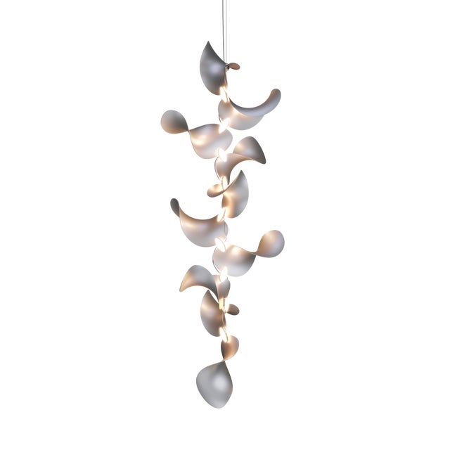 Dune 10 Vertical Cluster Light with Silver Anodized Shades by Daniel Becker For Sale - Image 12 of 12