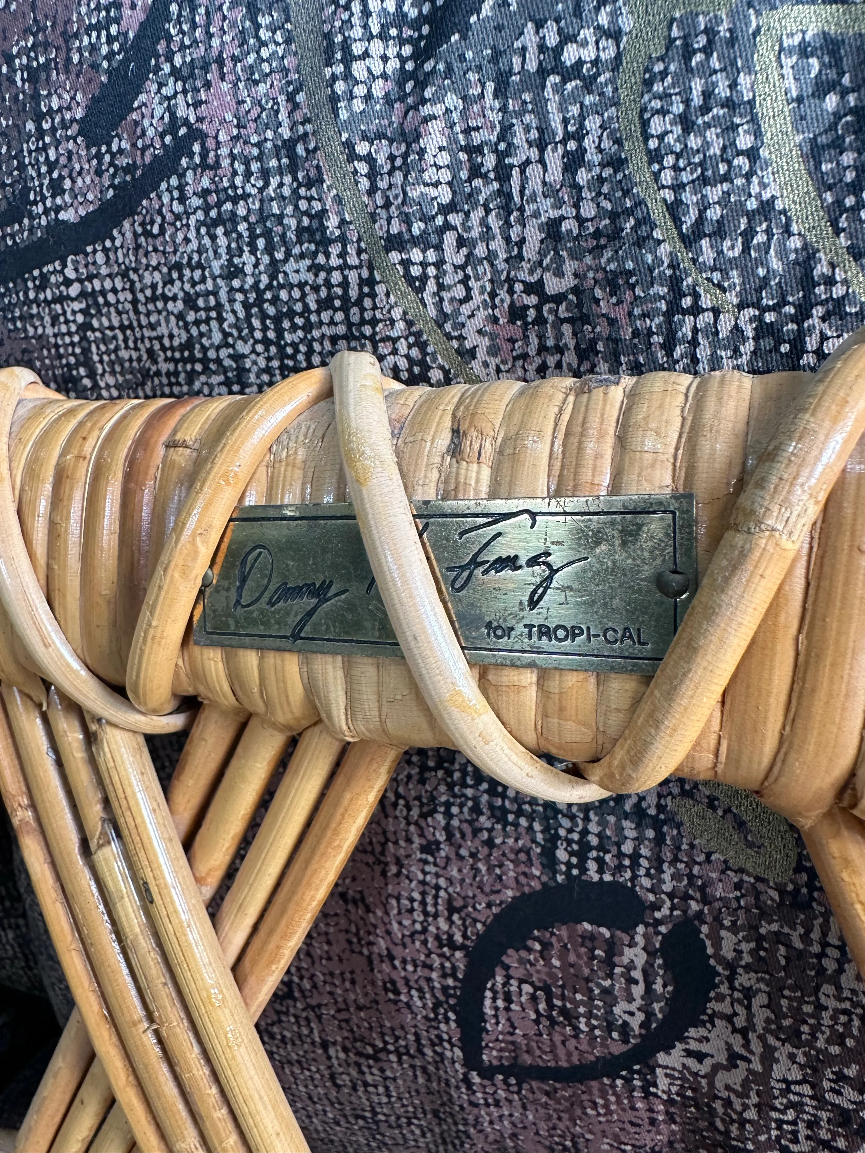 1970s Danny Ho Fong for Tropi-Cal Basket Weave Rattan Sofa | Chairish
