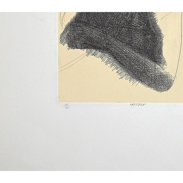 Contemporary Emilio Greco, Attesa (The Wait), Edition 12/90, 1969, Etching For Sale - Image 3 of 4