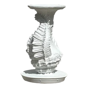 Vintage Coastal Conch Shell Pedestal