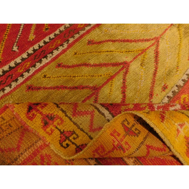 Antique Hand Knotted Turkish Oushak Runner Saf Rug 3'2"x 6'9" For Sale - Image 12 of 13