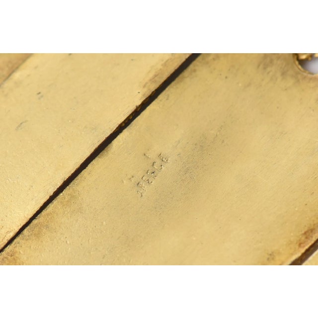 1950's Grecian Gold Plated Metal With Red and Black Enamel Cuff Bracelet For Sale - Image 10 of 10