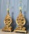Matched pair of table lamps by John Richard, both retain original labels on sockets and on the bottom. Ornate cast bases...