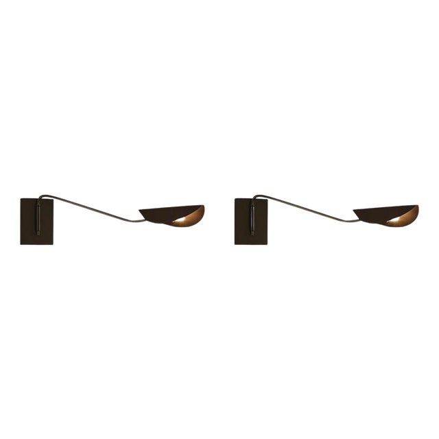 Small Plume Wall Lamps in Lacquered Metal by Christophe Pillet for Oluce, Set of 2 For Sale