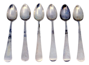 Silver Coffee Spoons with Handles, Set of 6