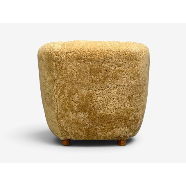 Danish Modern, Banana Style Tub Chair, Beech, Honey Sheepskin, Denmark, 1930s For Sale - Image 13 of 13